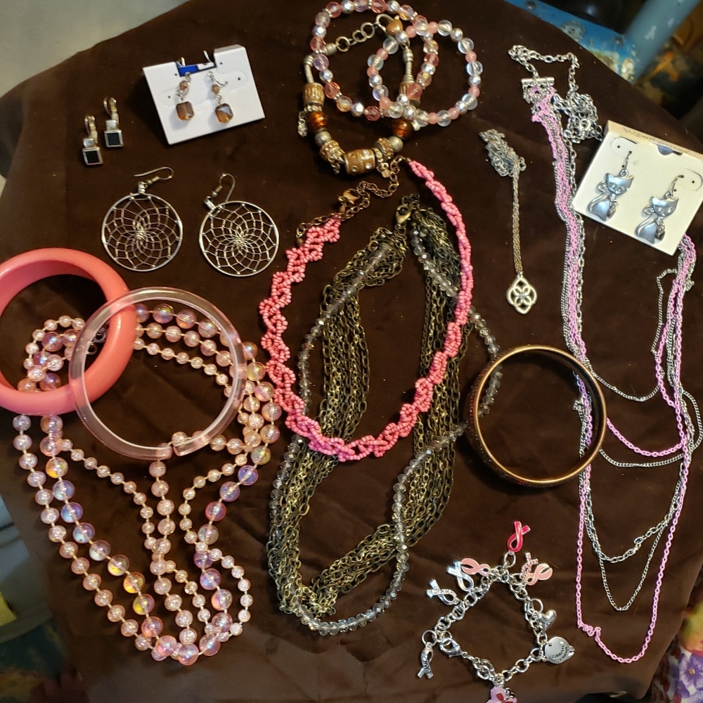Estate Jewelry Lot Vintage Jewelry Lot BCA Pink